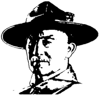 A coloring page of baden powell
